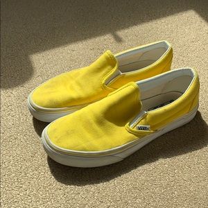 Custom Yellow Slip on Vans